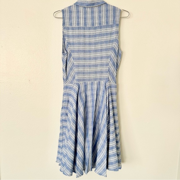 | fashion on earth • striped sleeveless button down a line mini dress • small | - Picture 4 of 12